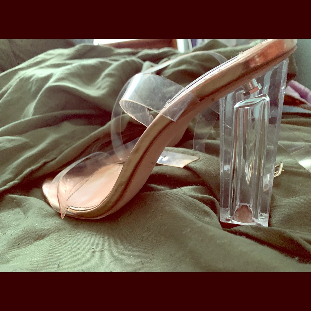 Clear glass heels